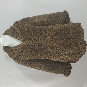 John Lewis Women Leopard Print Faux Fur Kids Coat Size 16 NWOT